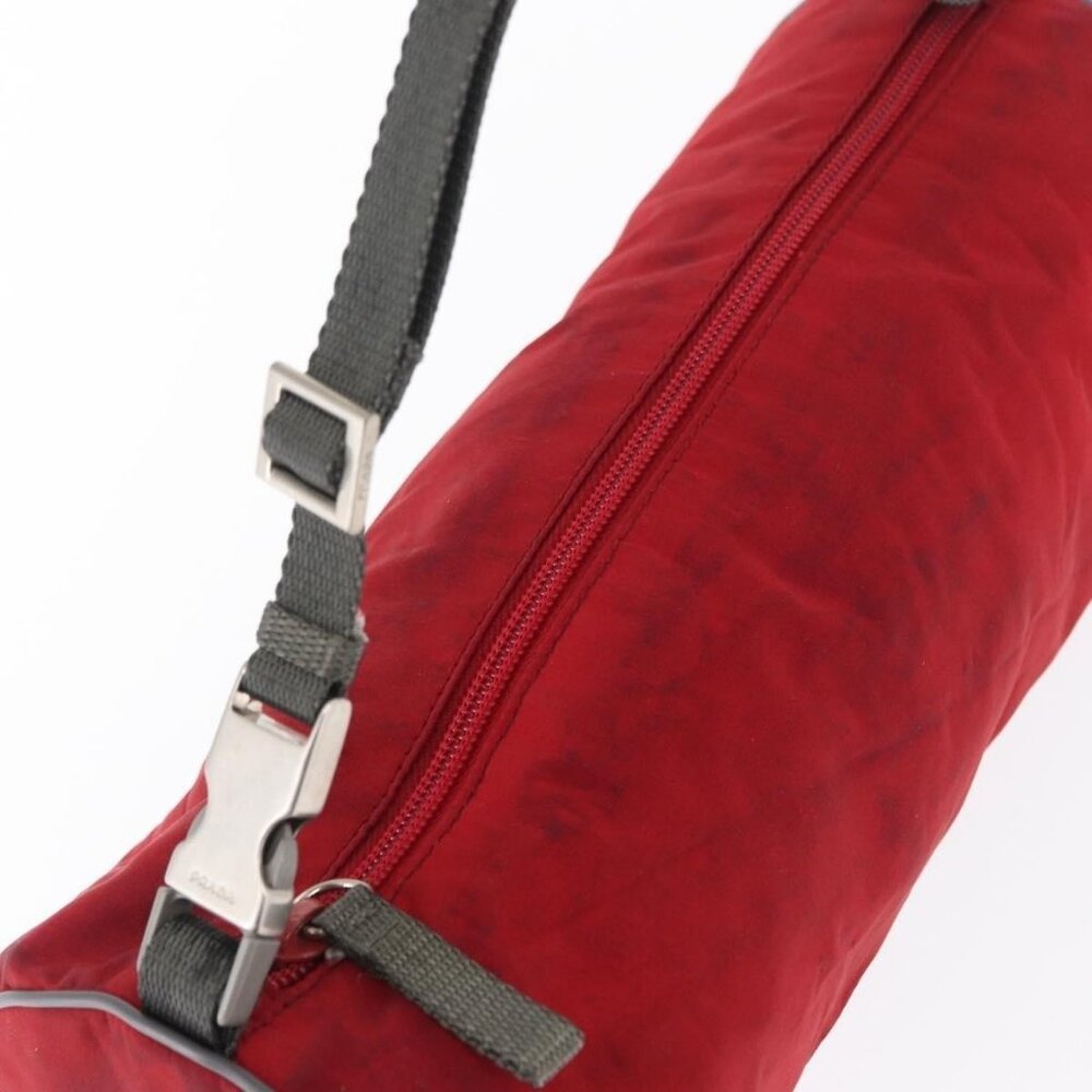 Authentic PRADA Sports Shoulder Bag Nylon Red Silver - Picture 13 of 16